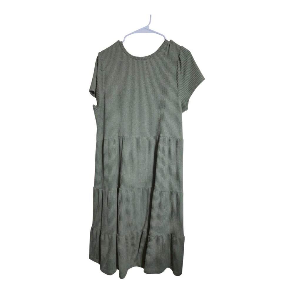 Falls Creek Dress Women XL Green Cottagecore Cable Knit Grandmacore Minimalist - Picture 2 of 7